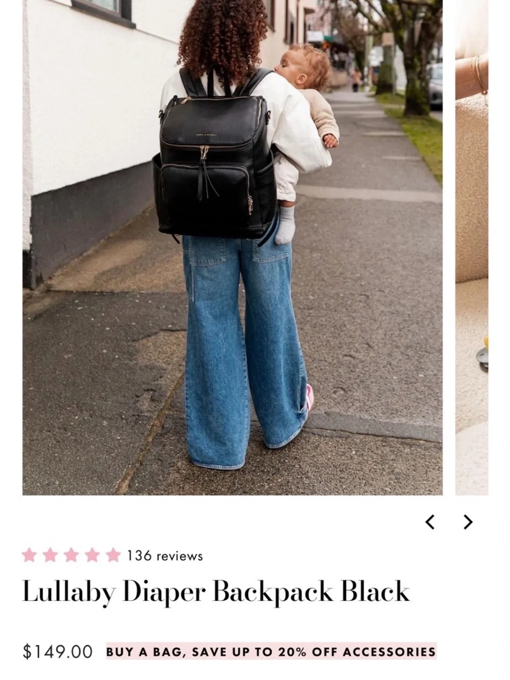 Poppy & Peonies Lullaby Diaper Backpack - Black